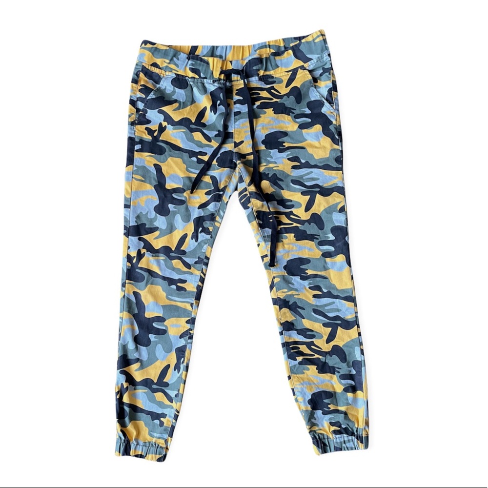 ‼️Any 2 for $20‼️: Adjustable Yellow Camo Cargo Pants